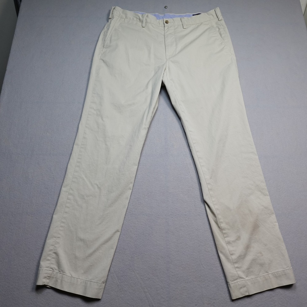 Polo Ralph Lauren Chino Pants Men 36x32 Beige Stretch Straight Fit Khaki